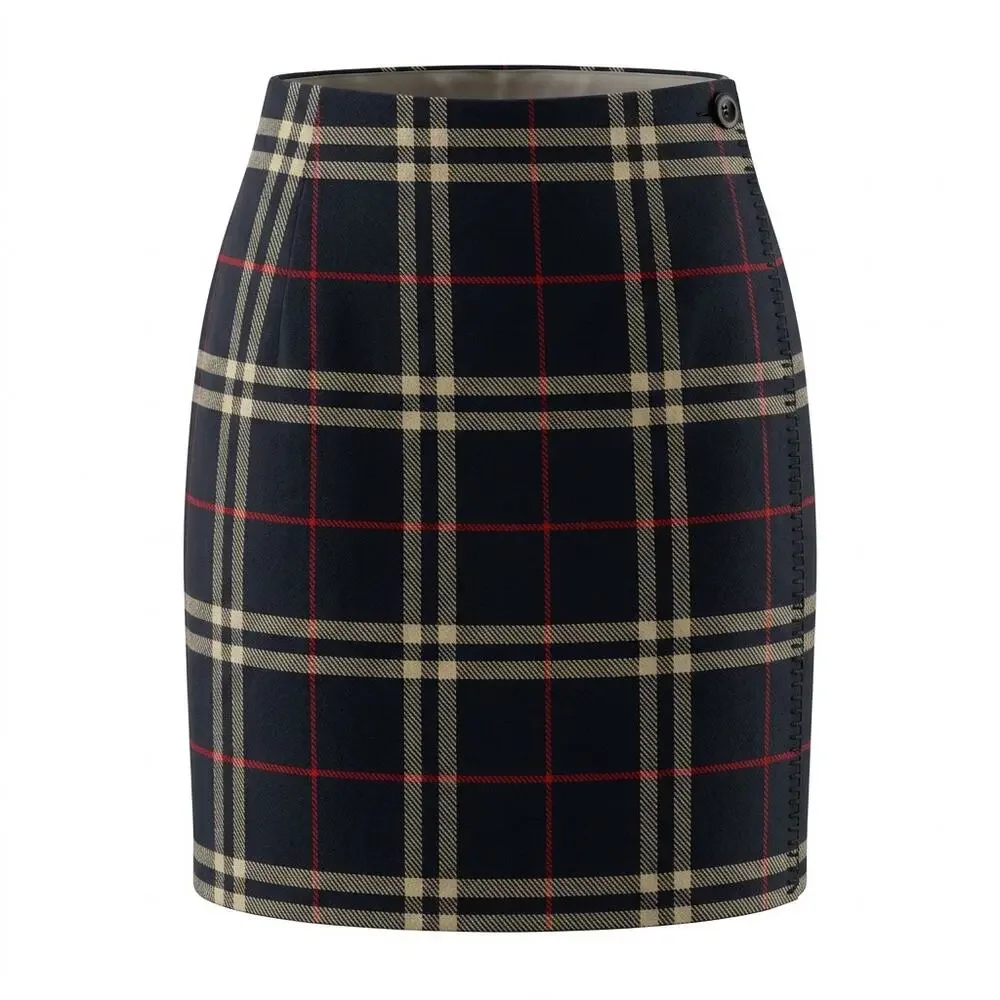 B. Moss Company Vintage Wool Blend. Plaid Pencil Skirt Lined Women Size 4